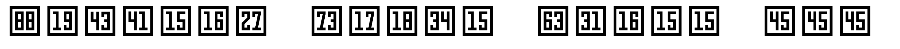 Numbers Style Three Square Positive